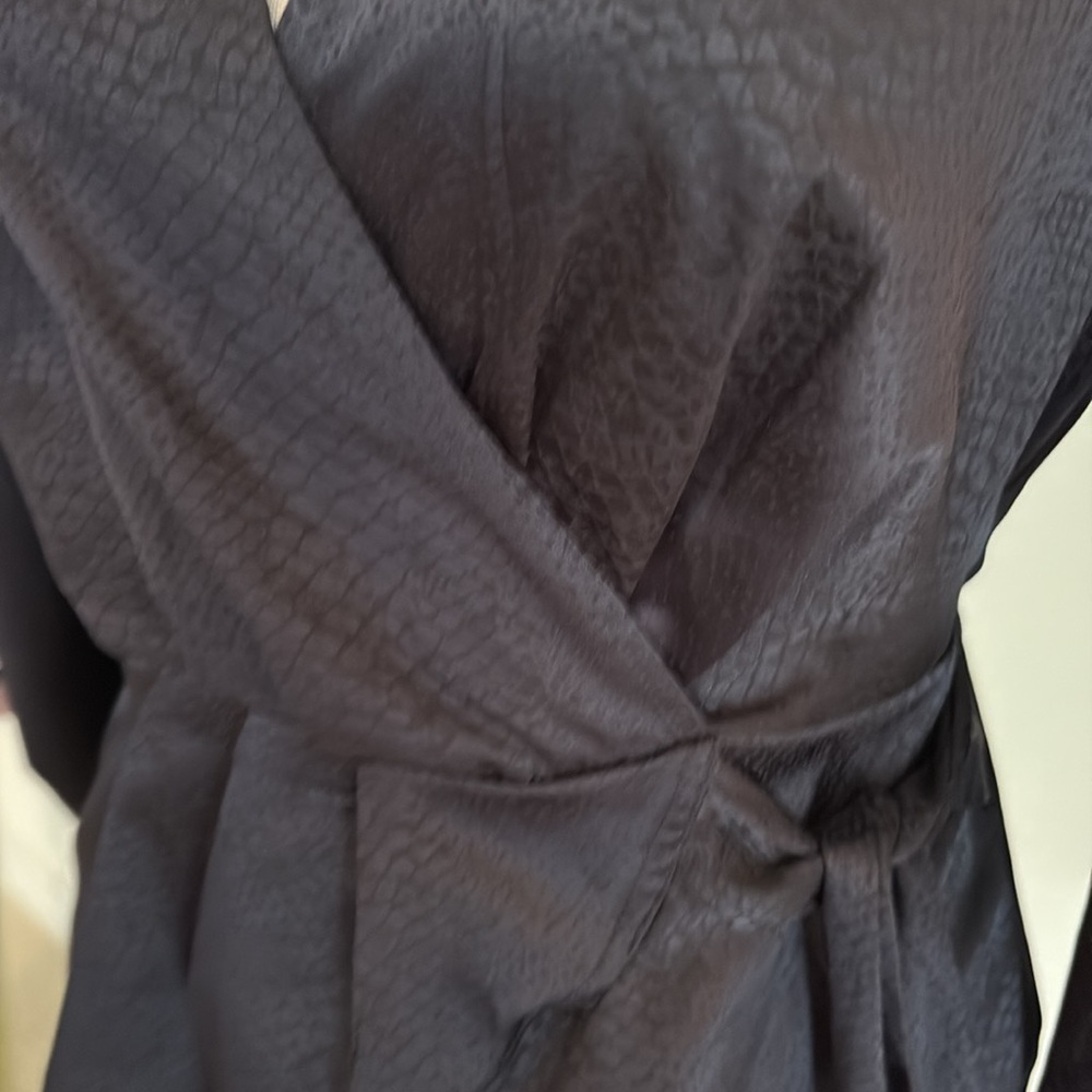 Express Black Wrap Blouse - Picture 2 of 6